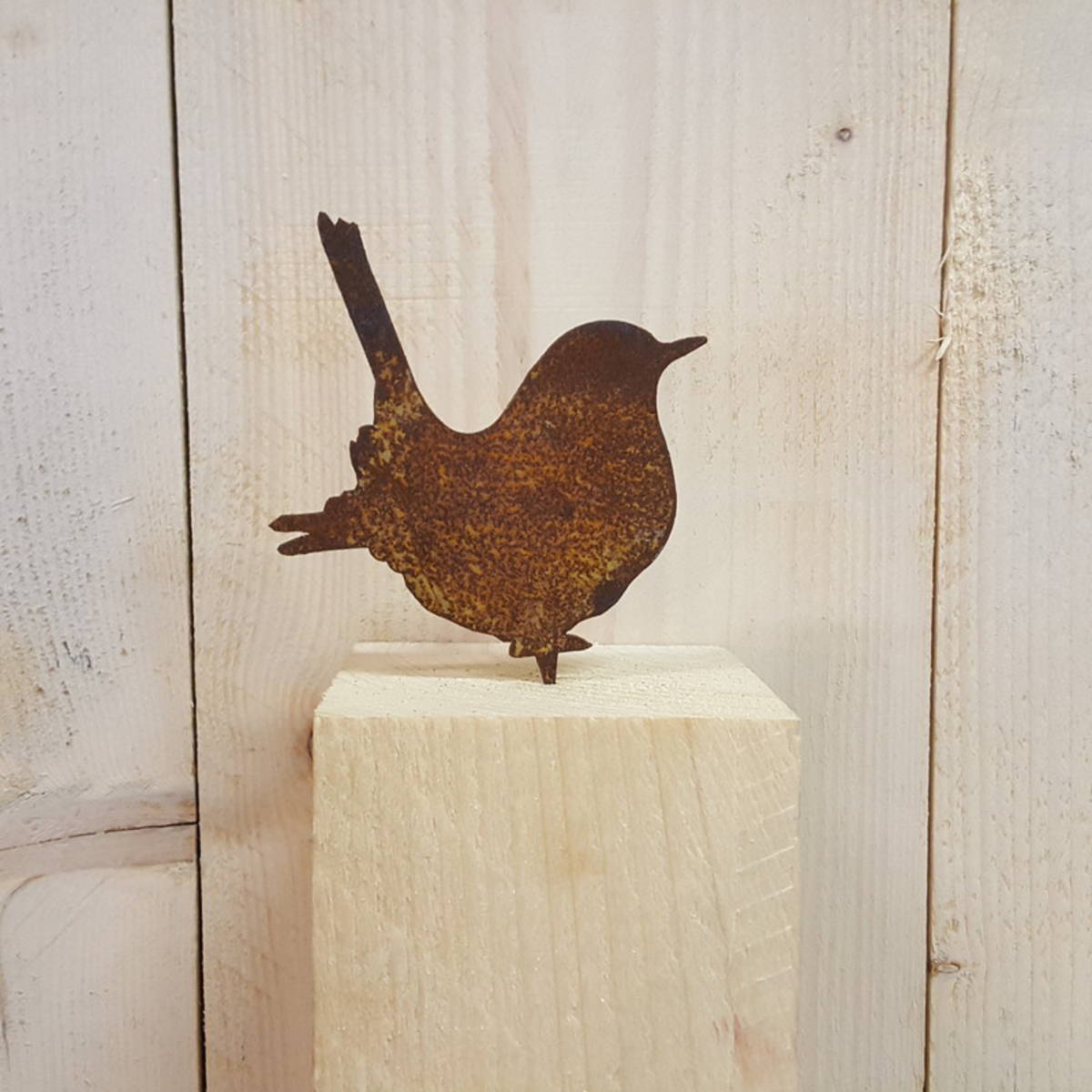 Sculpture De Jardin Oiseau – Fer Rouillé, Style Antique – Aubaho – 23x24x10cm