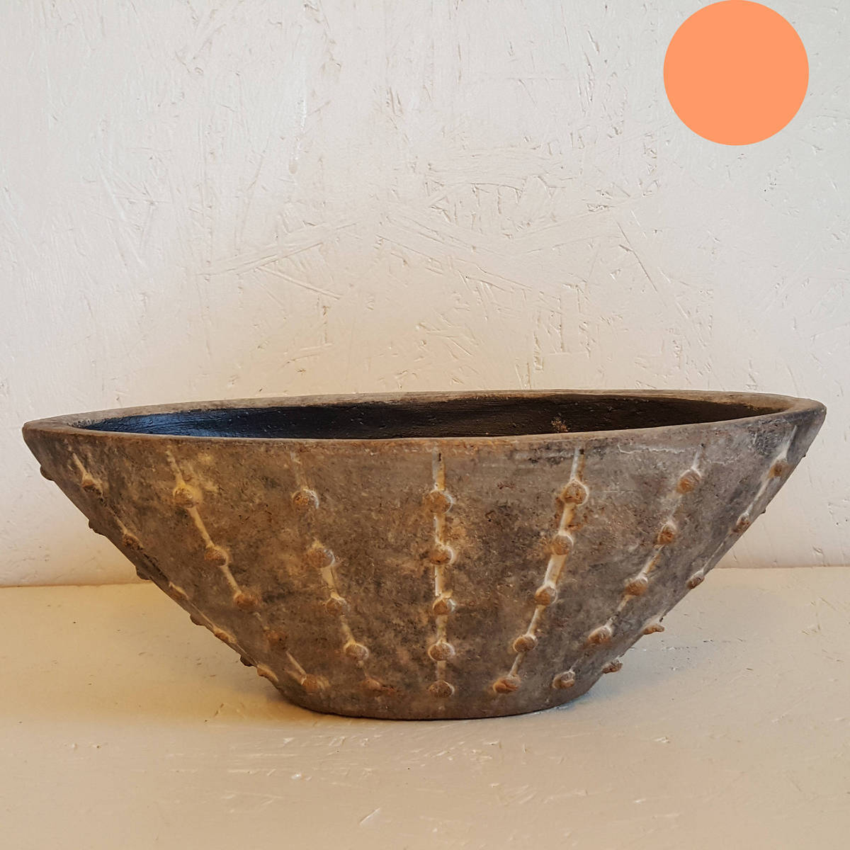 Schale aus Steingut, oval, Länge 31cm