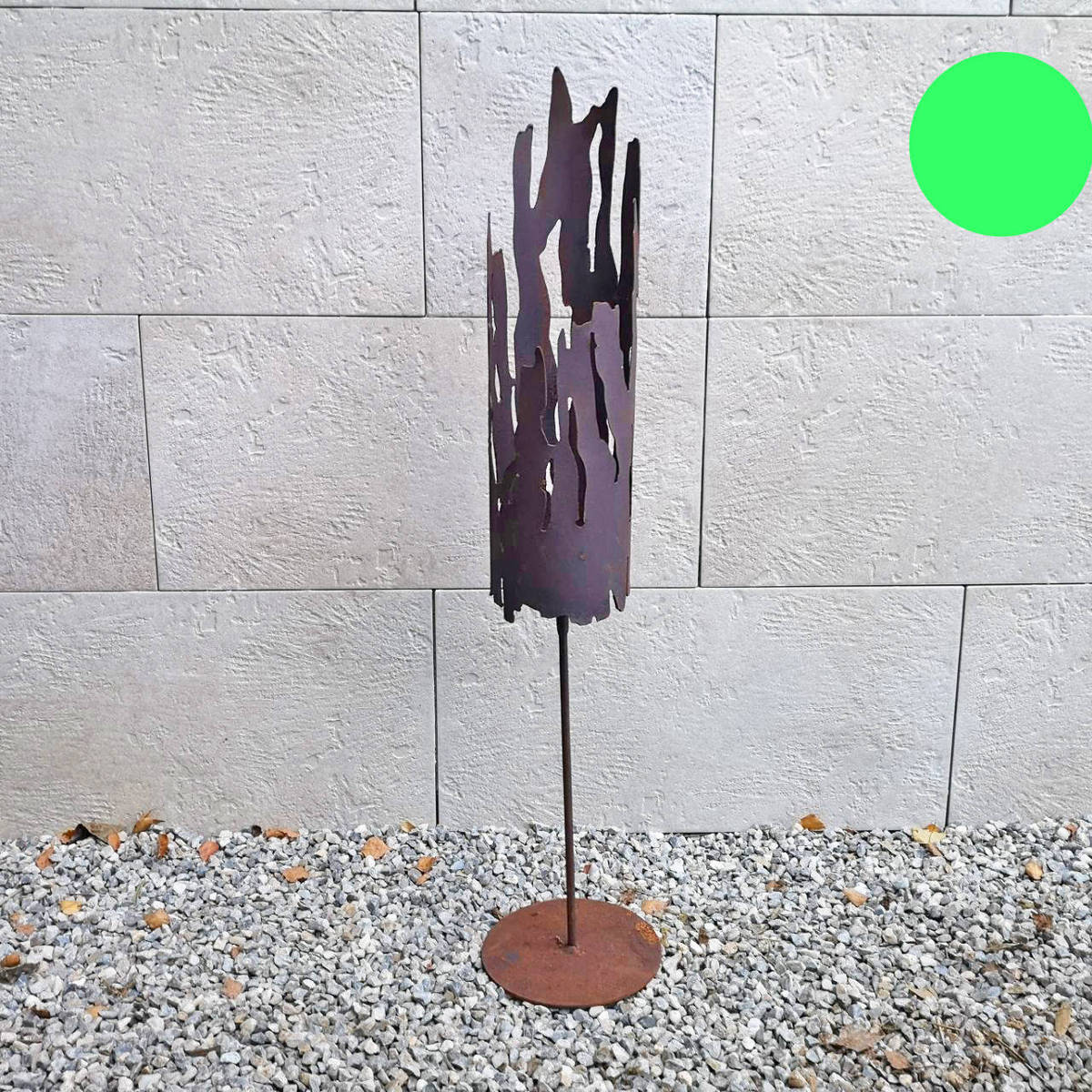 Windlicht Flamme aus Rostmetall, Höhe 60cm