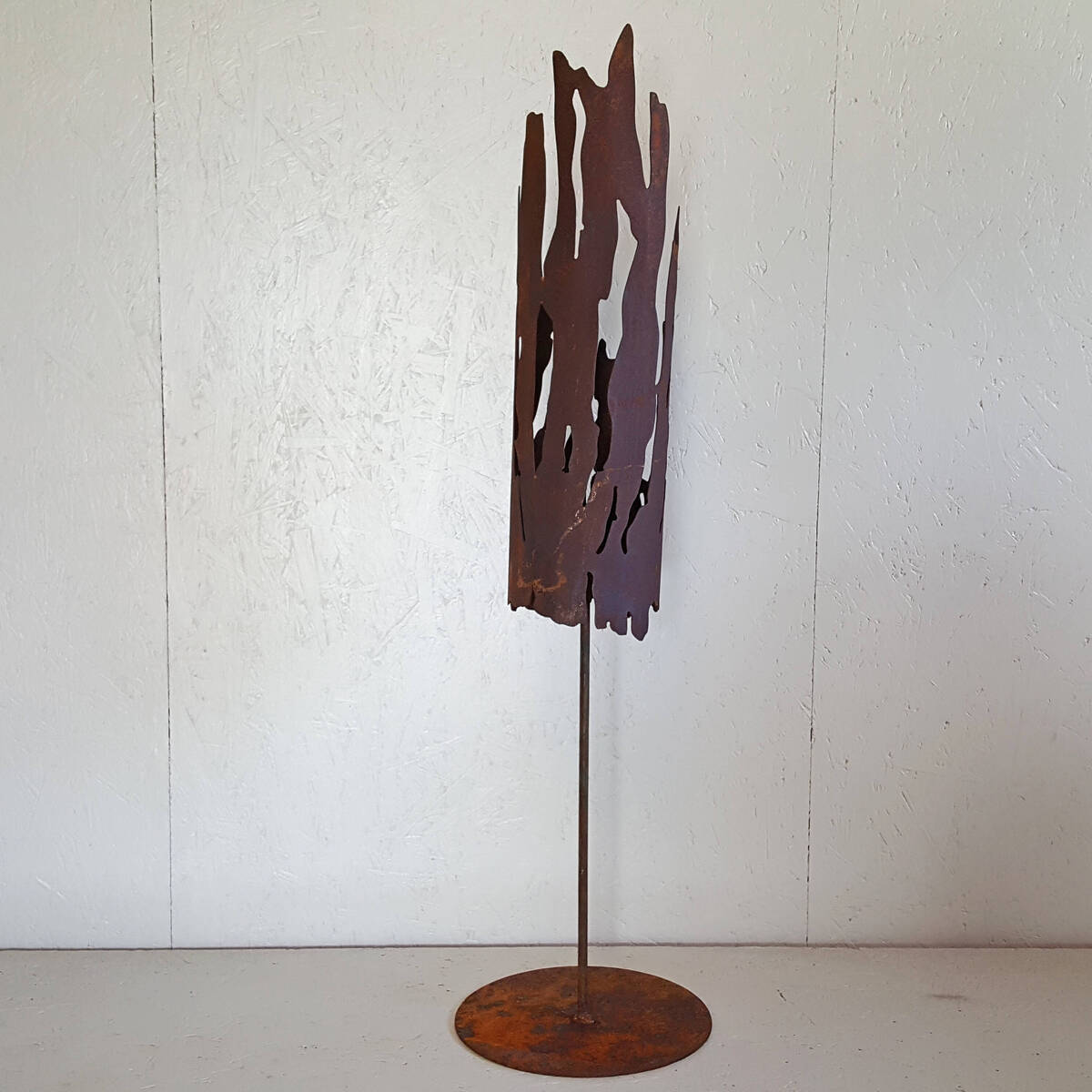 Windlicht Flamme aus Rostmetall, Höhe 60cm