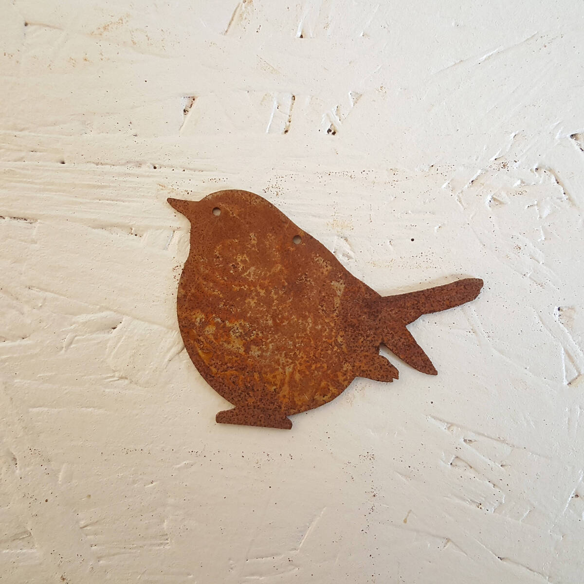 Oiseau en fer rouillé, à suspendre, H 6cm