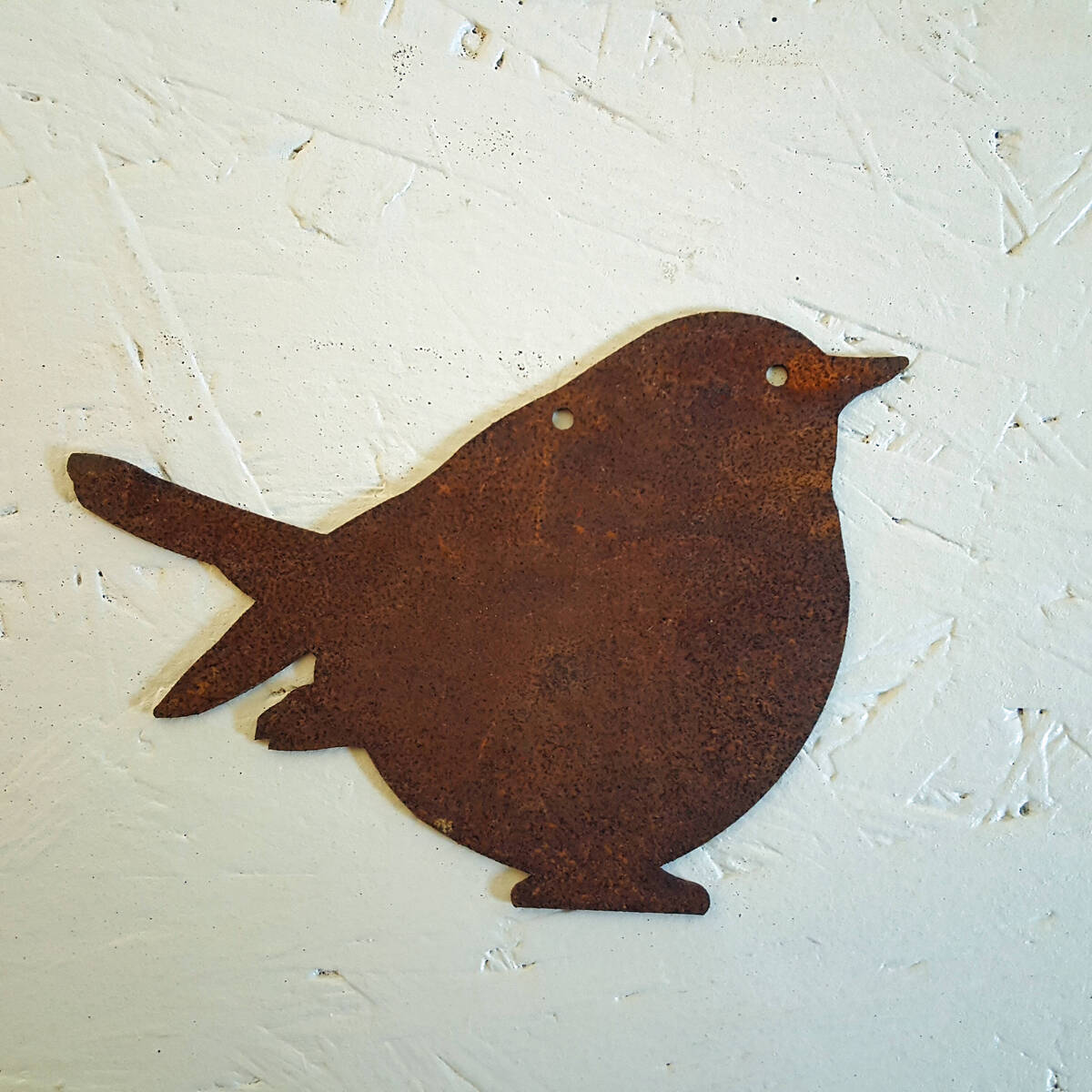 Oiseau en fer rouillé, à suspendre, H 10cm