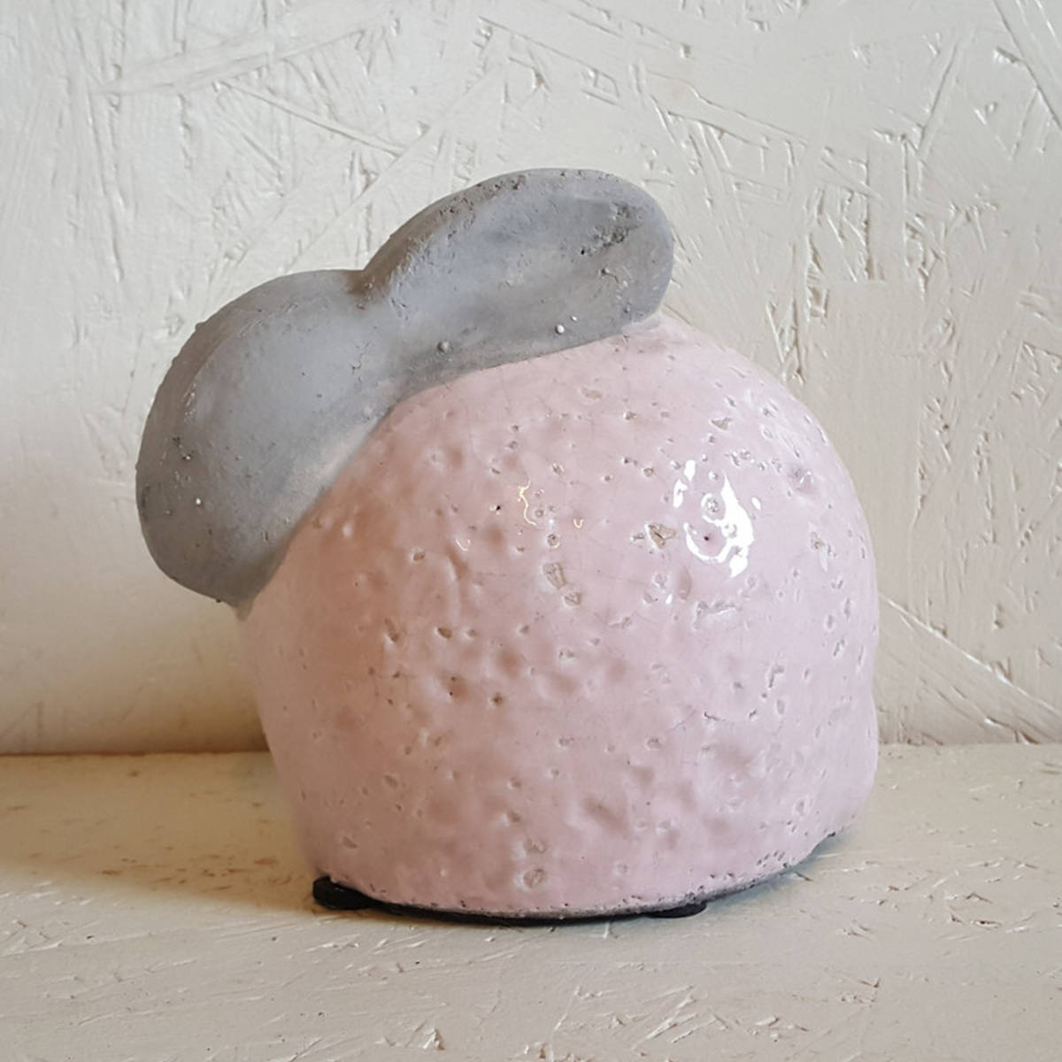 Hase aus Keramik, rosa