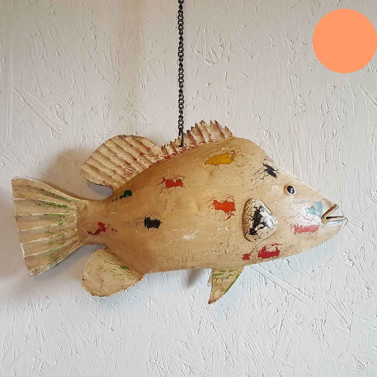 Fisch aus Metall, alt gemacht, zum Aufhängen