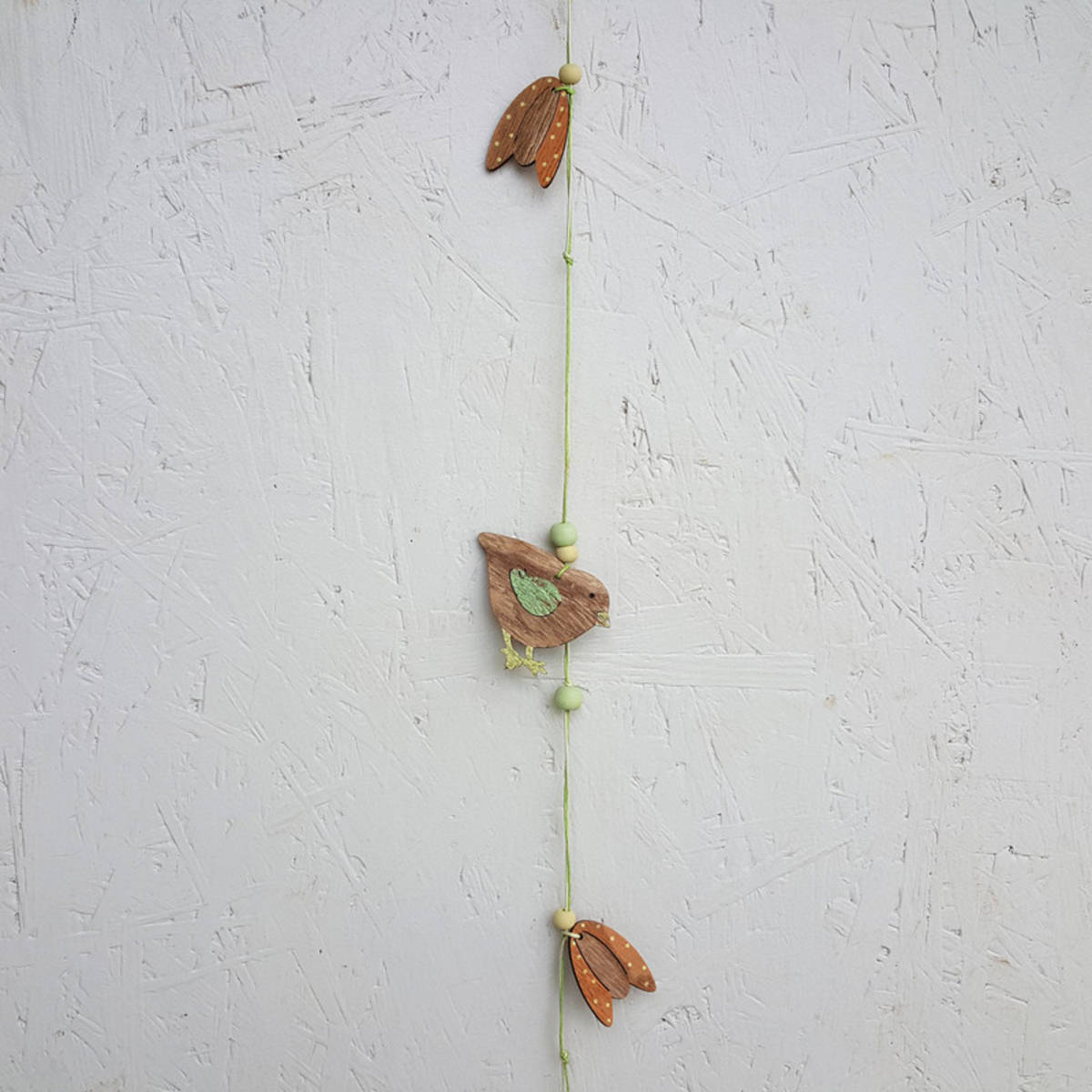 Girlande aus Holz, Blumen+Vögel, 180cm