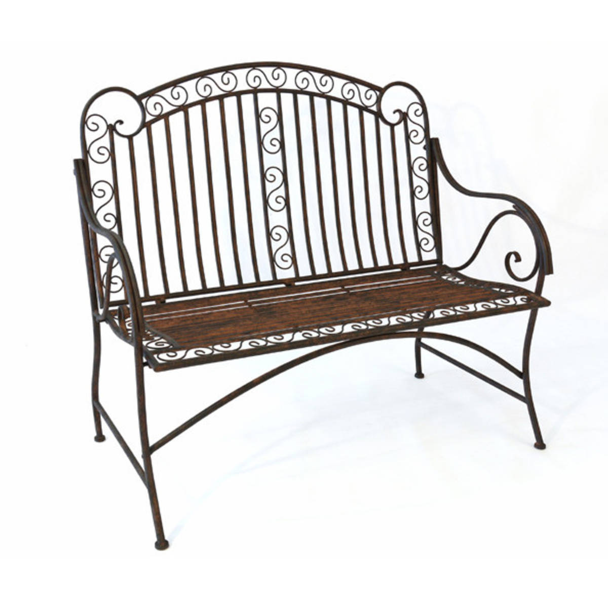 Sitzbank aus Metall, schön und fein dekoriert 