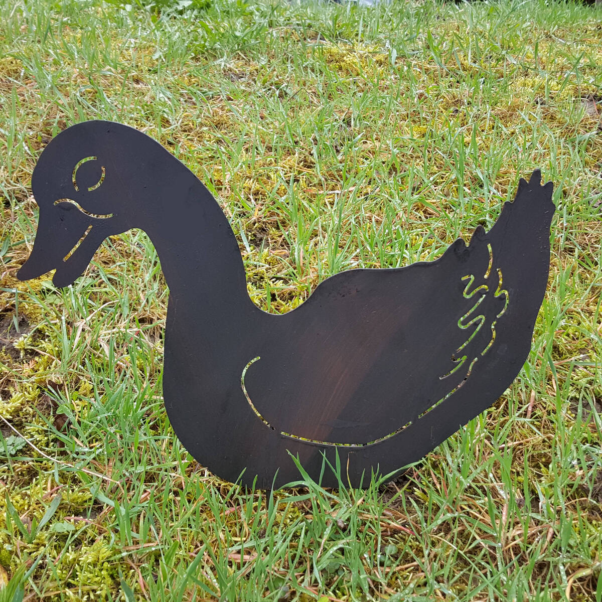 Canard en métal, à piquer, H 27cm