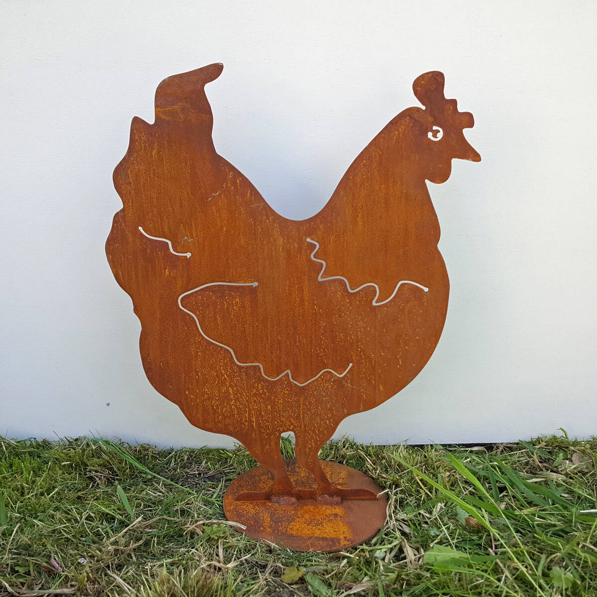 Huhn aus Rostmetall, Höhe 40cm
