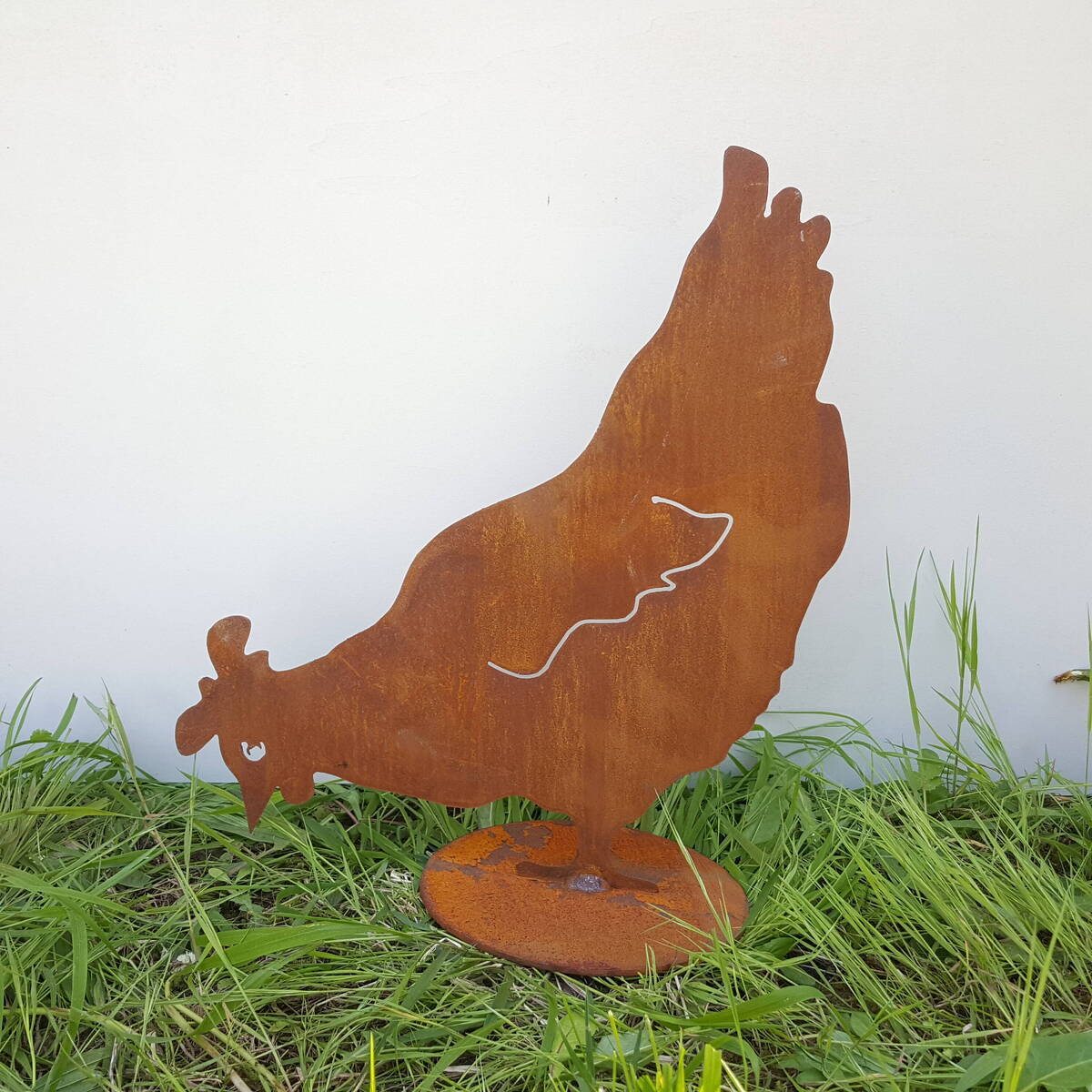 Huhn aus Rostmetall, Höhe 40cm