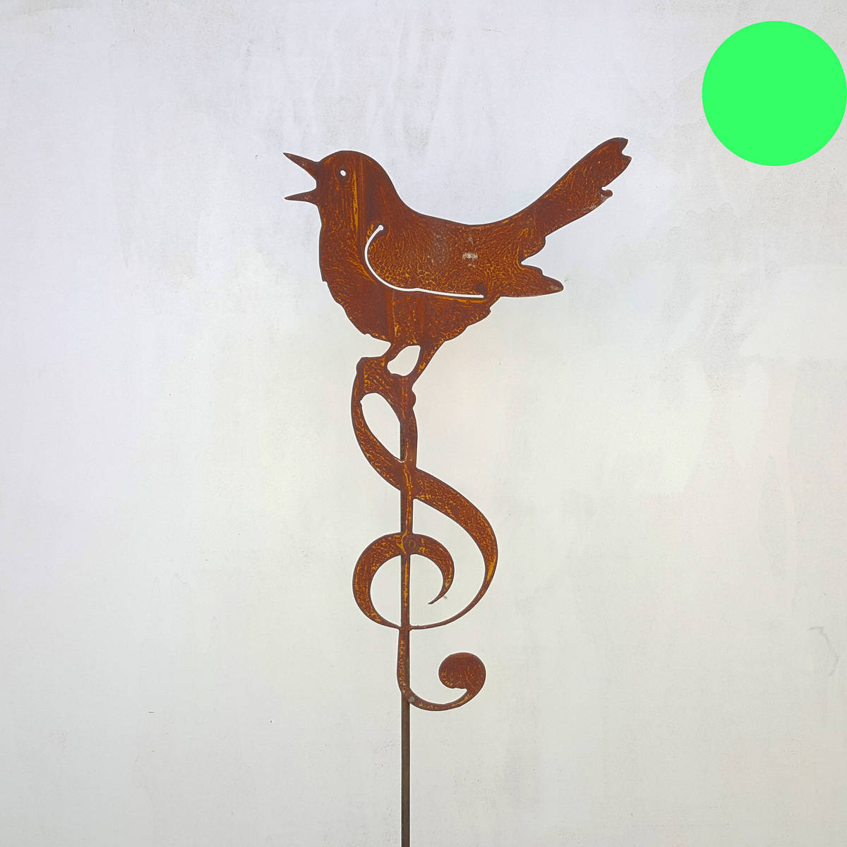 Singender Vogel aus Rostmetall, Höhe 120cm