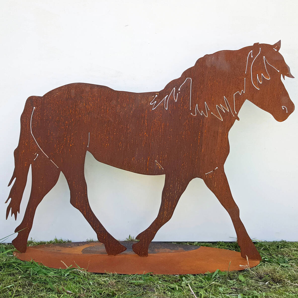 Cheval en fer rouillé, Largeur 100cm