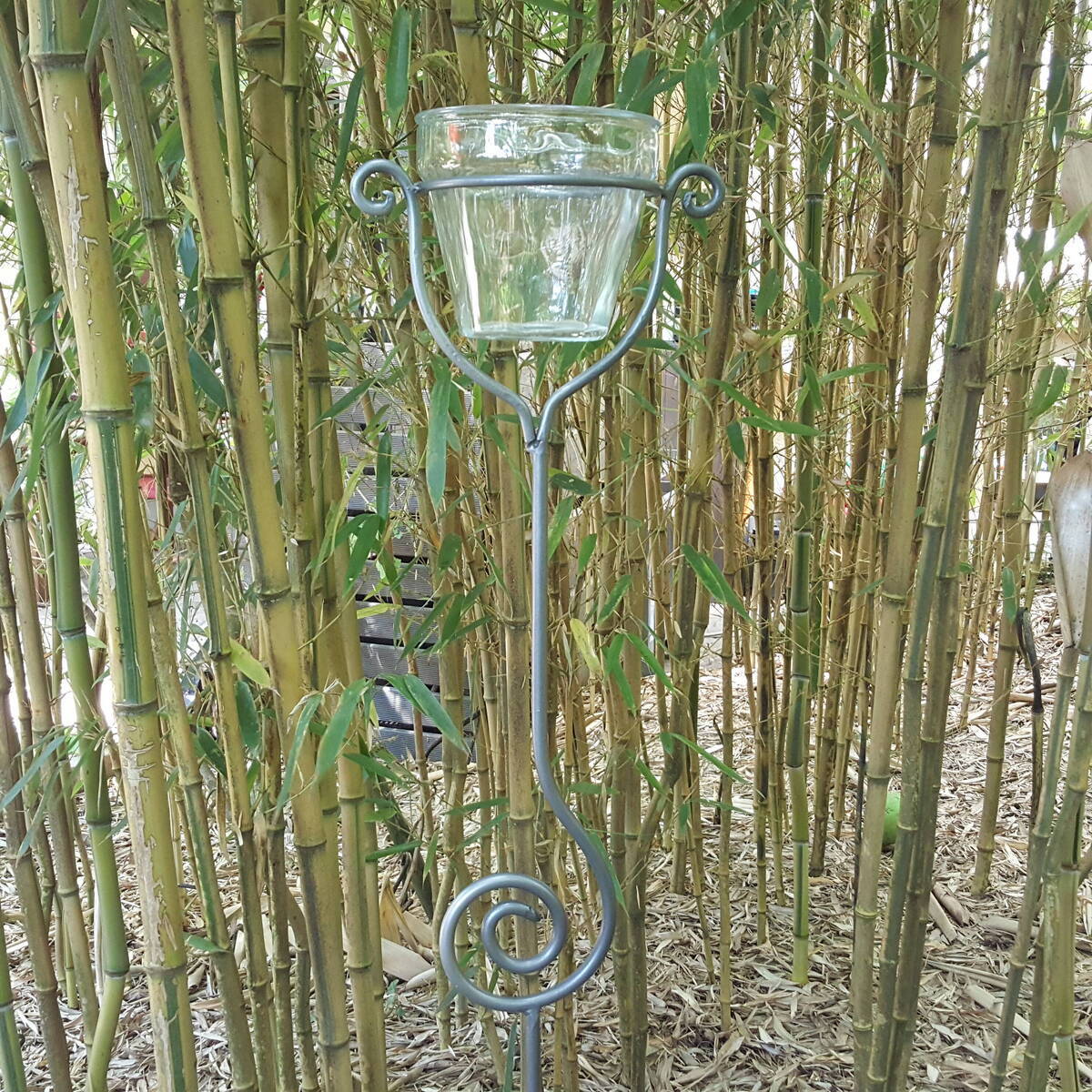 Windlicht aus Metall/Glas, Höhe 118cm