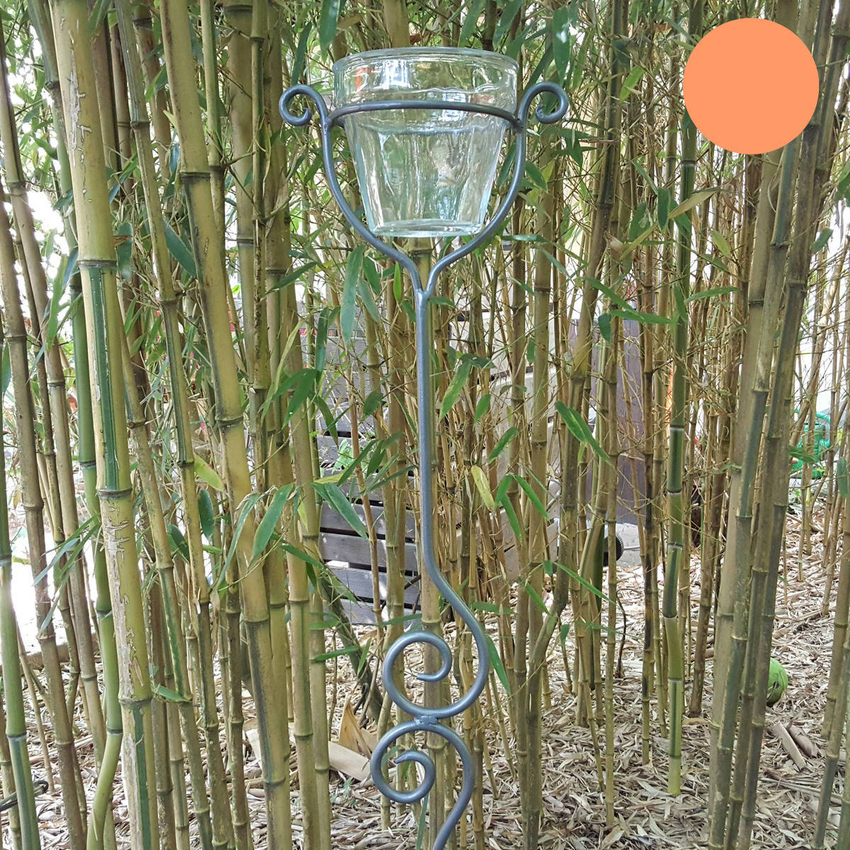 Windlicht aus Metall/Glas, Höhe 118cm