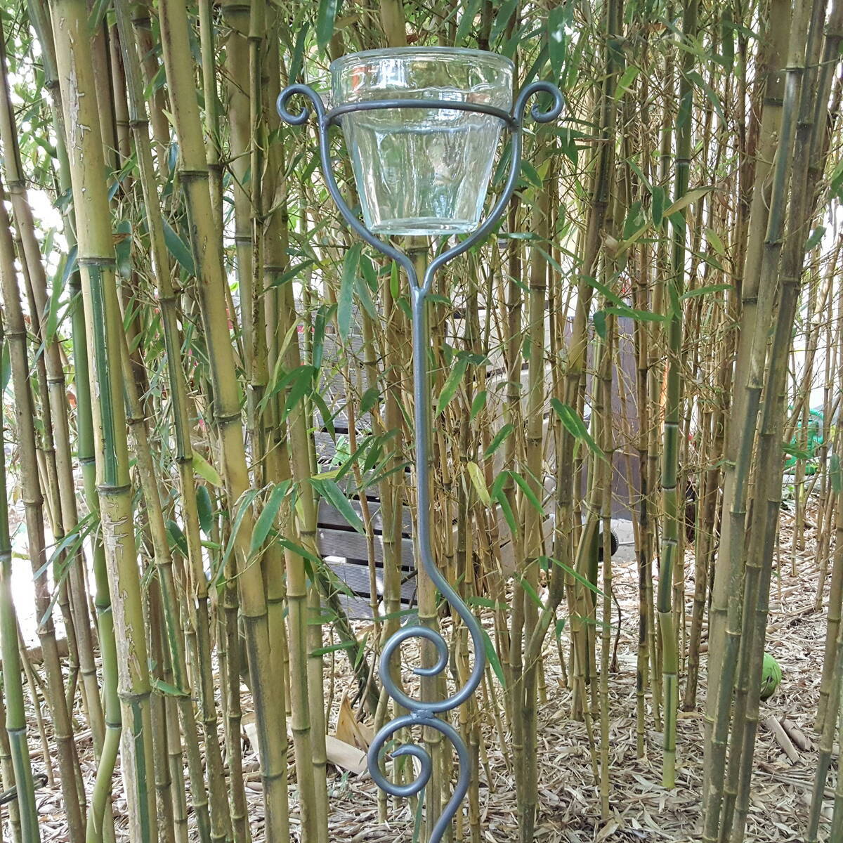 Windlicht aus Metall/Glas, Höhe 118cm