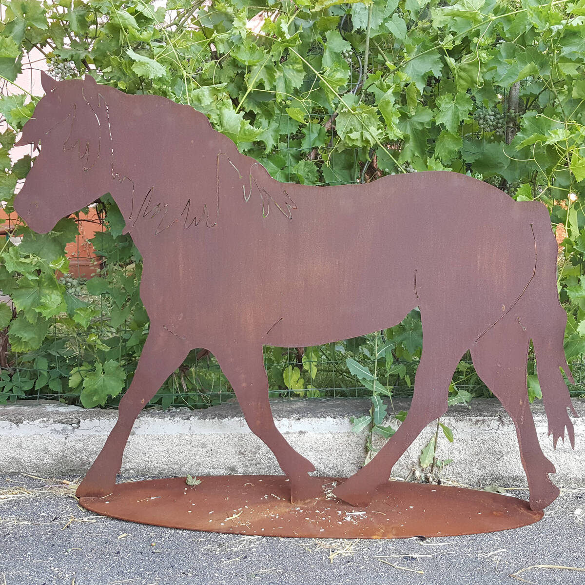 Pferd aus Rosteisen, Breite 130cm