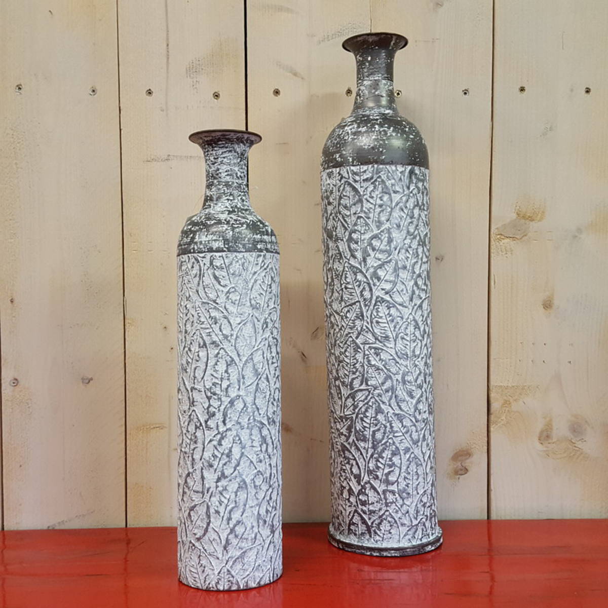 Dekovase aus Metall, Höhe 59cm