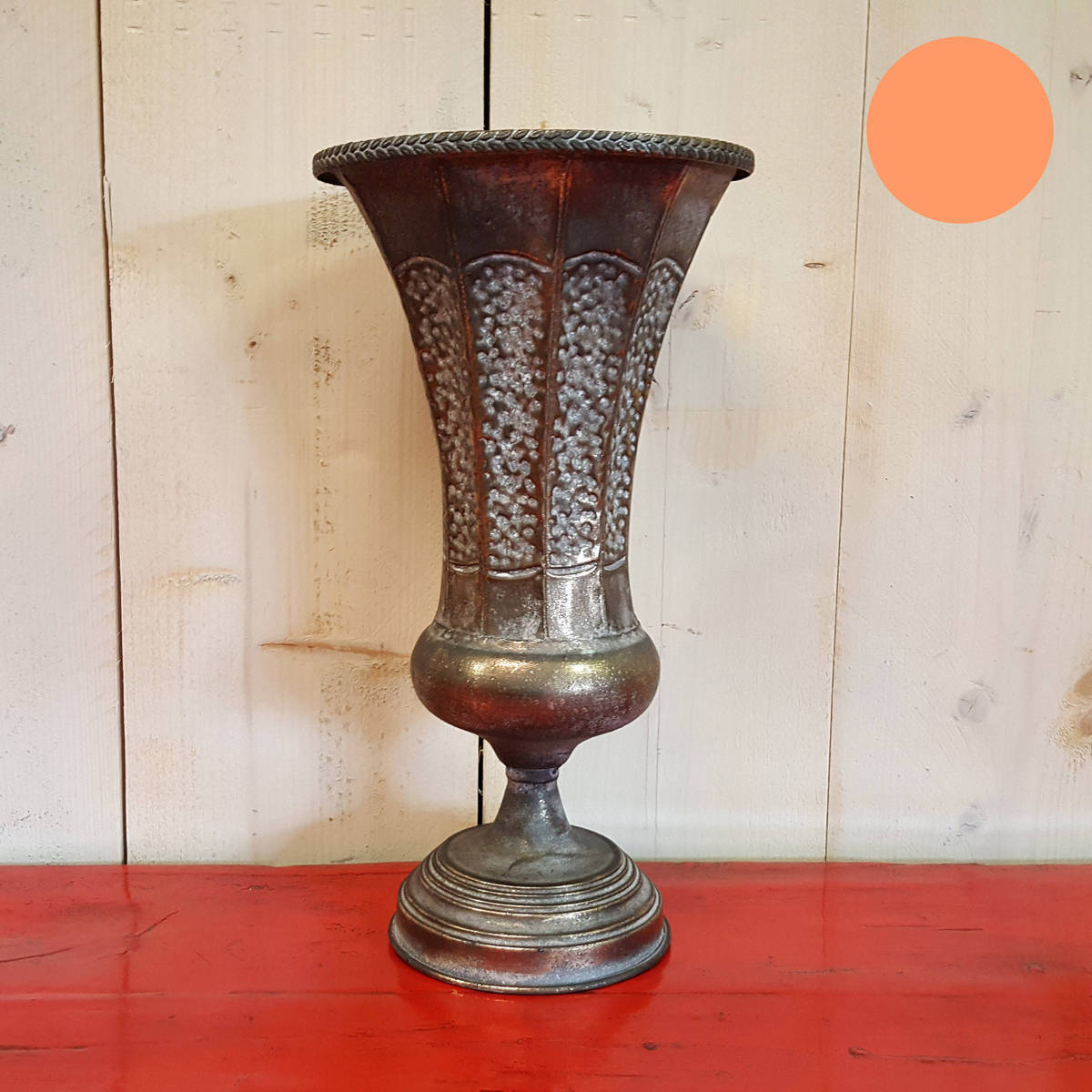 Dekovase aus Metall, antik gold, Höhe 38cm