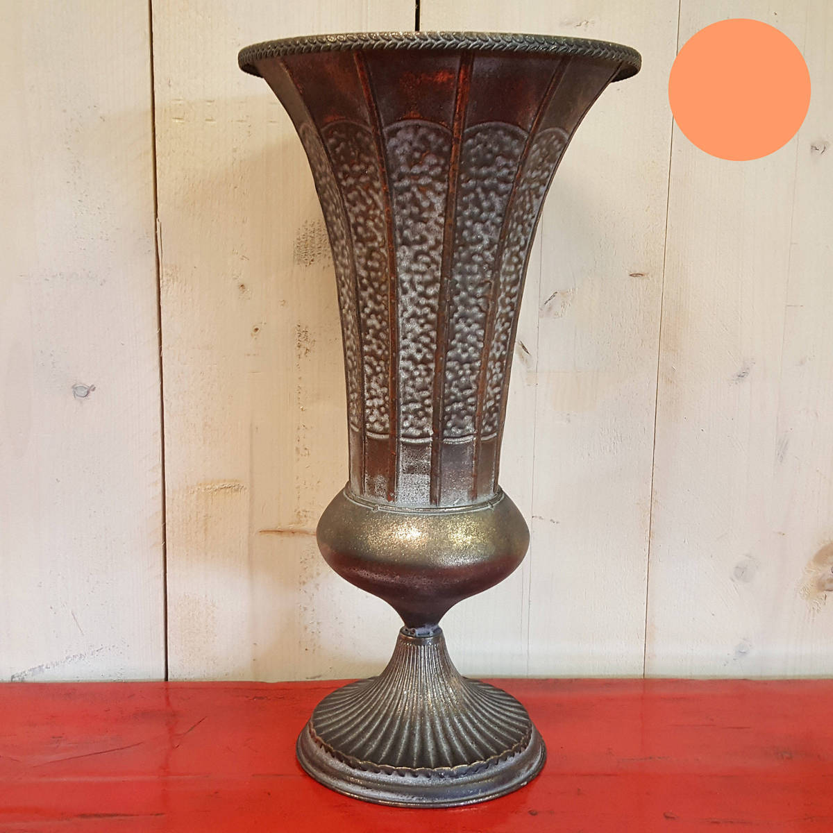 Dekovase aus Metall, antik gold, Höhe 47cm