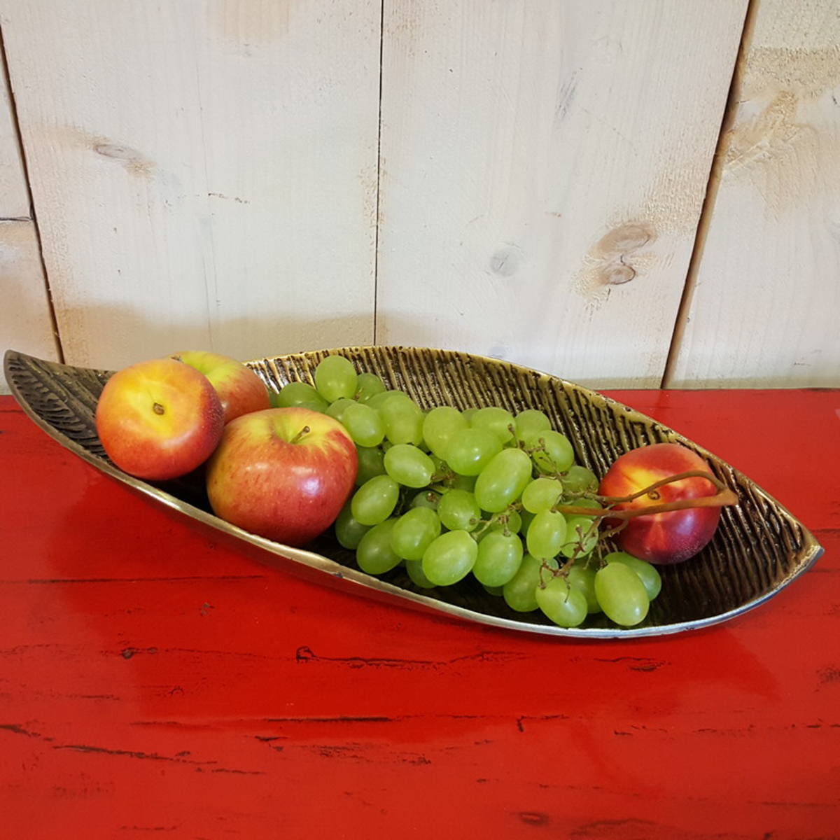 Plat en métal, or antique, Longueur 47cm