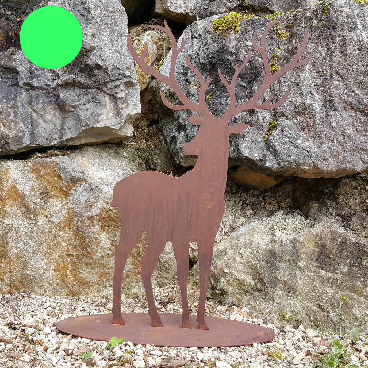 Cerf en fer rouillé, 100 cm  
