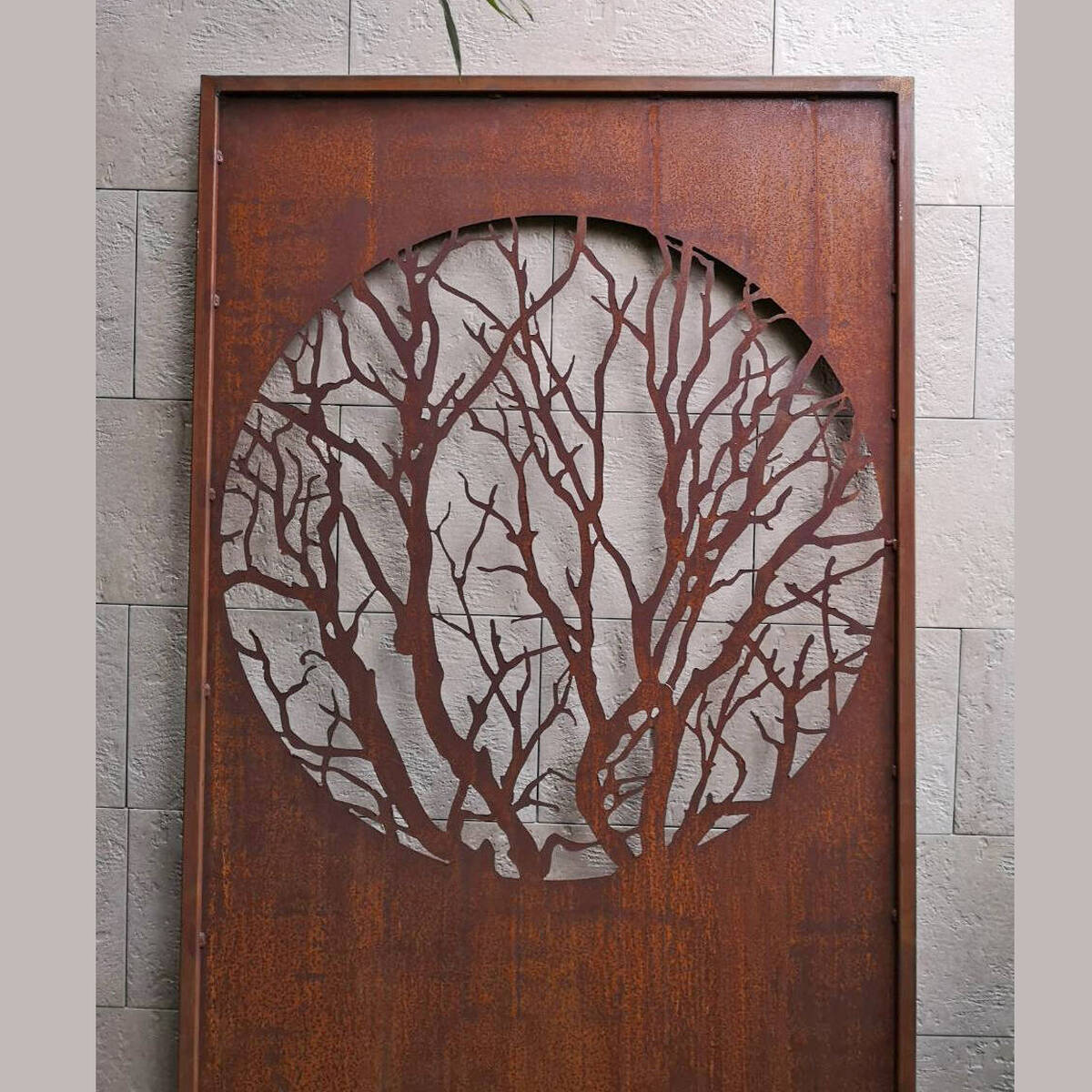 Paravent aus Rosteisen, Höhe 200cm