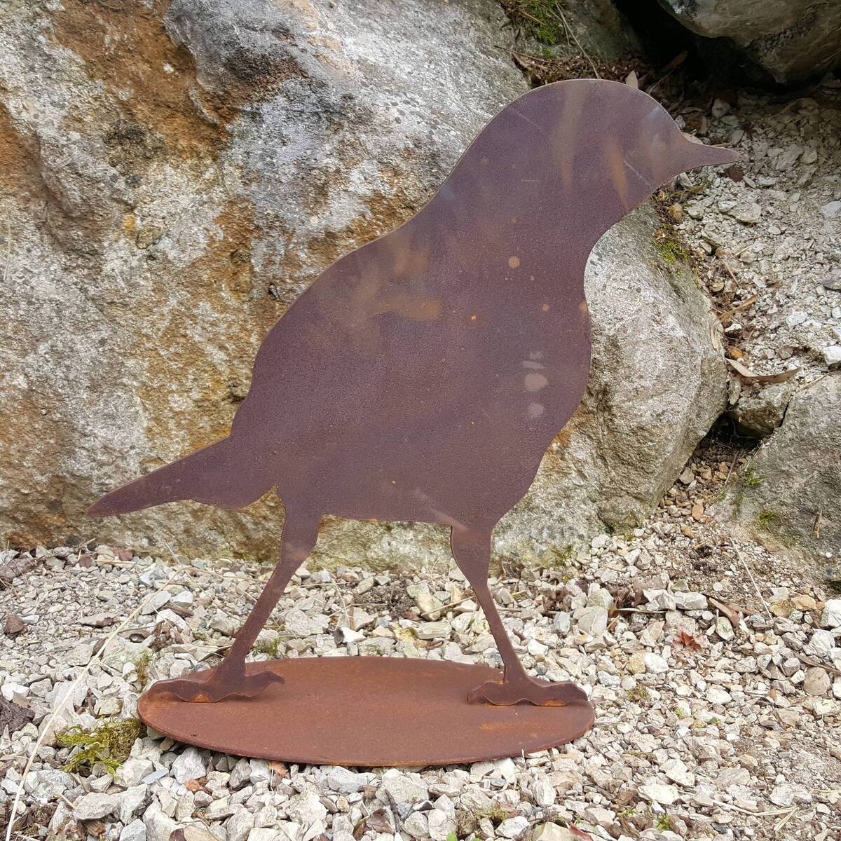 Grosser Vogel aus Rosteisen, Höhe 45cm