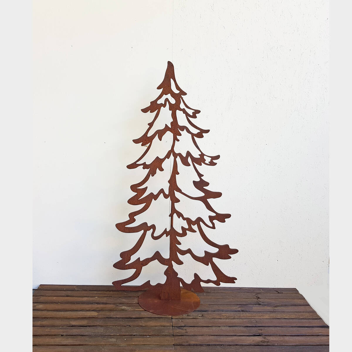 Sapin en fer rouillé, hauteur 150cm  