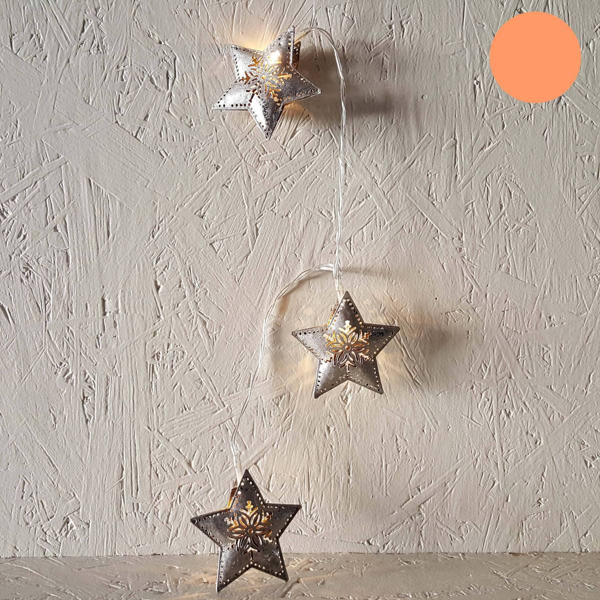 Etoiles en métal, avec lumières LED, L. 130cm