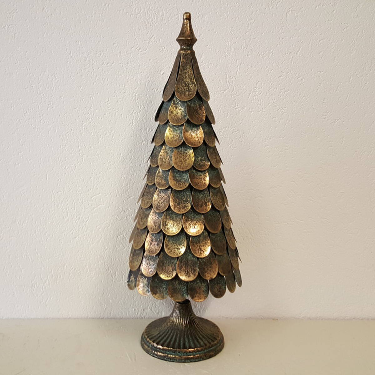Tannenbaum aus Metall, antik gold, Höhe 65cm