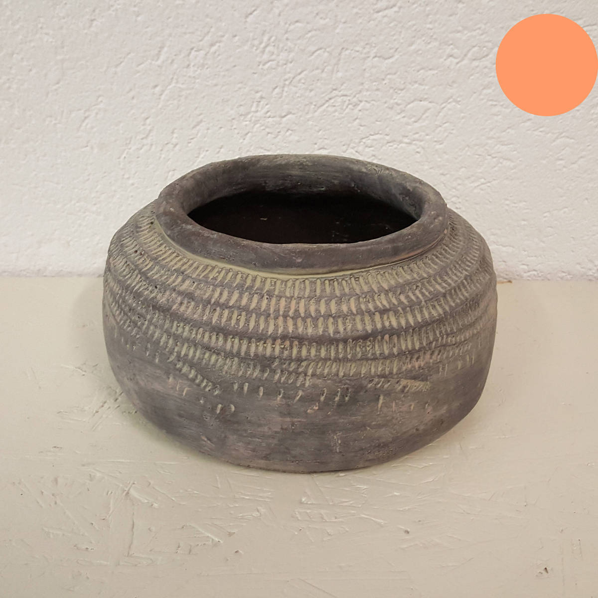 Pot en pierre agglomérée, diamètre 20cm   