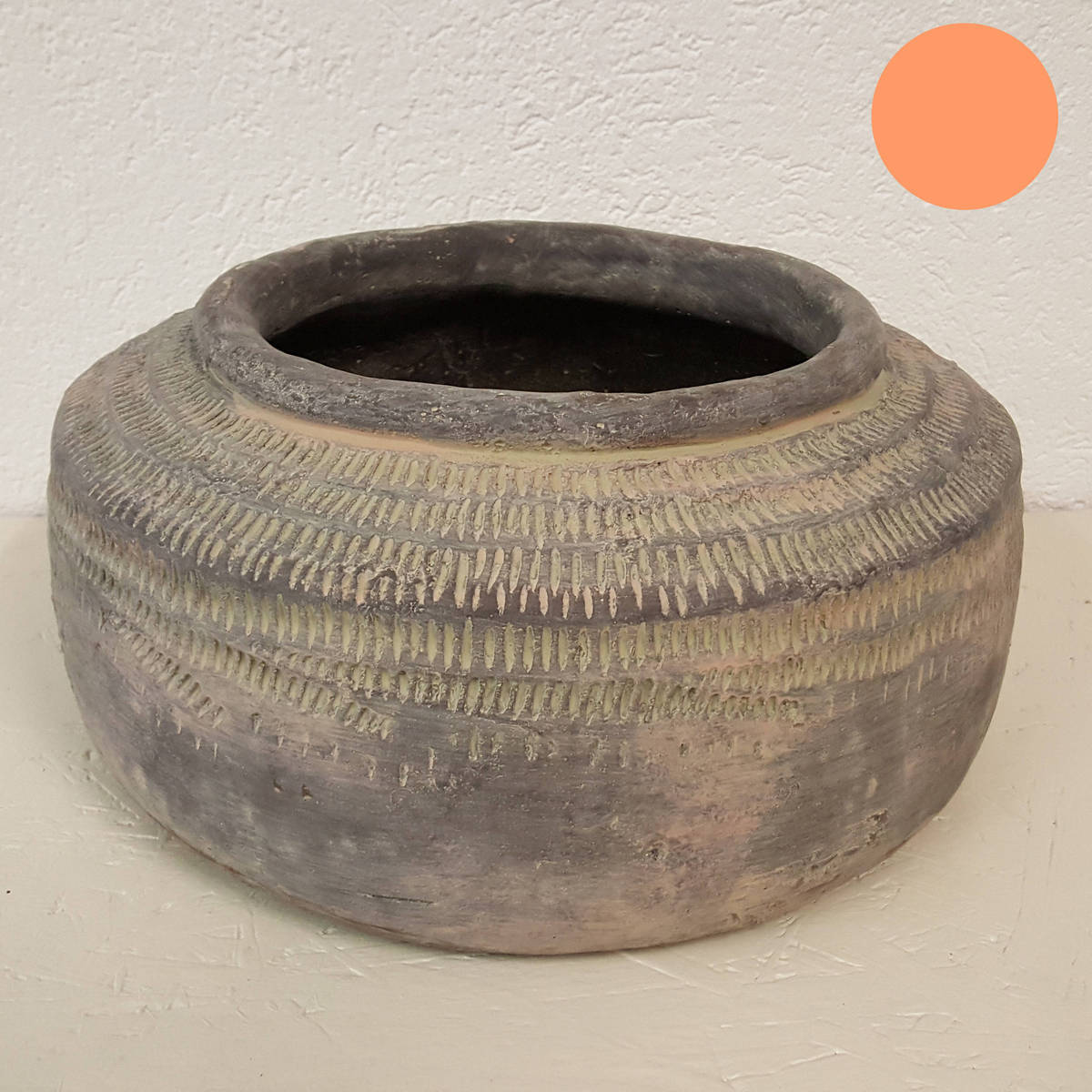 Pot en pierre agglomérée, diamètre 32cm   