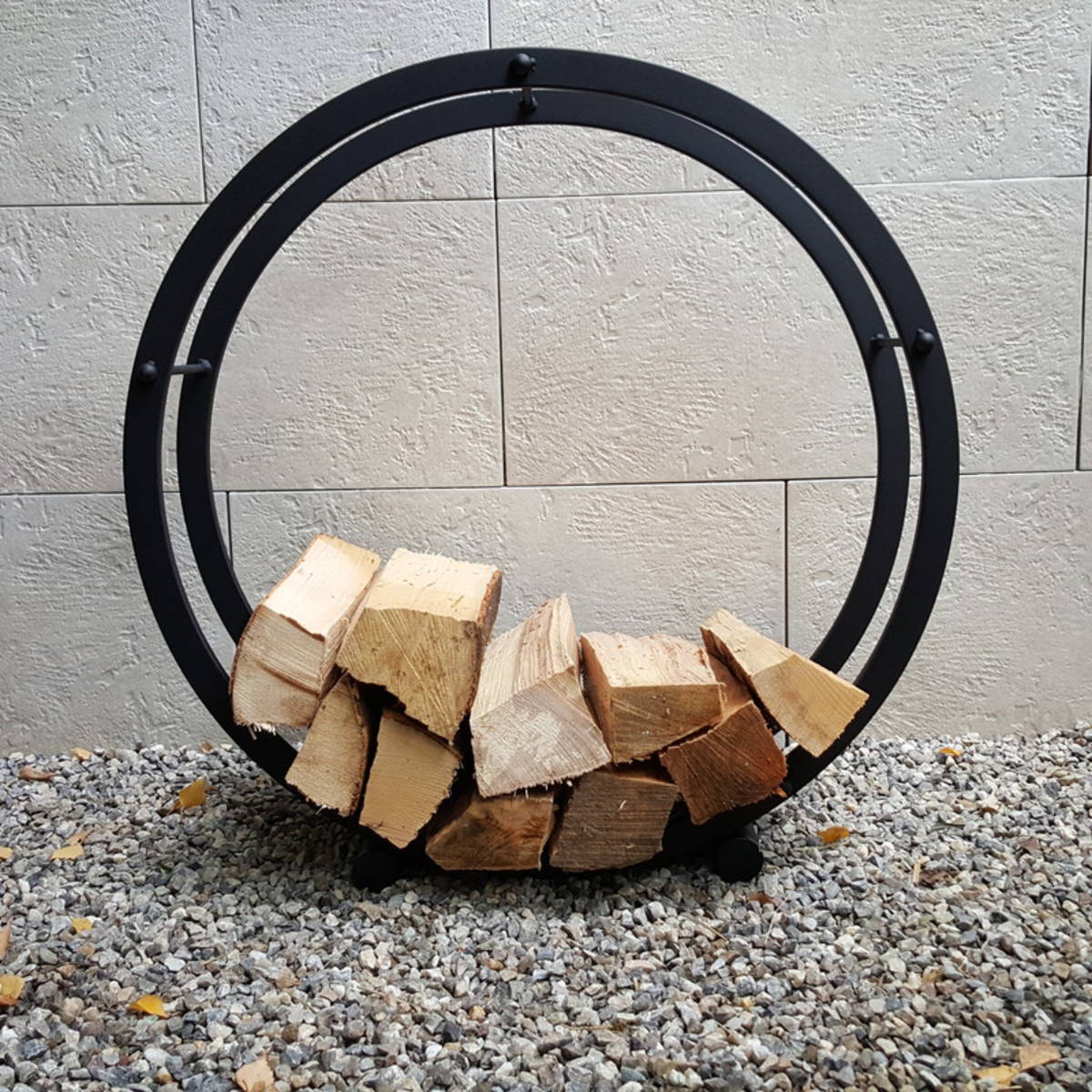 Support en métal, pour bois de chauffage, Ø 70cm