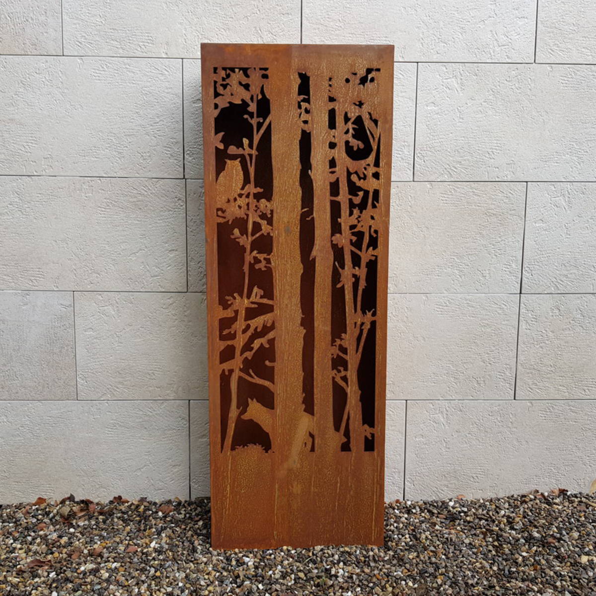 Colonne forêt, en fer rouillé, 120 cm 