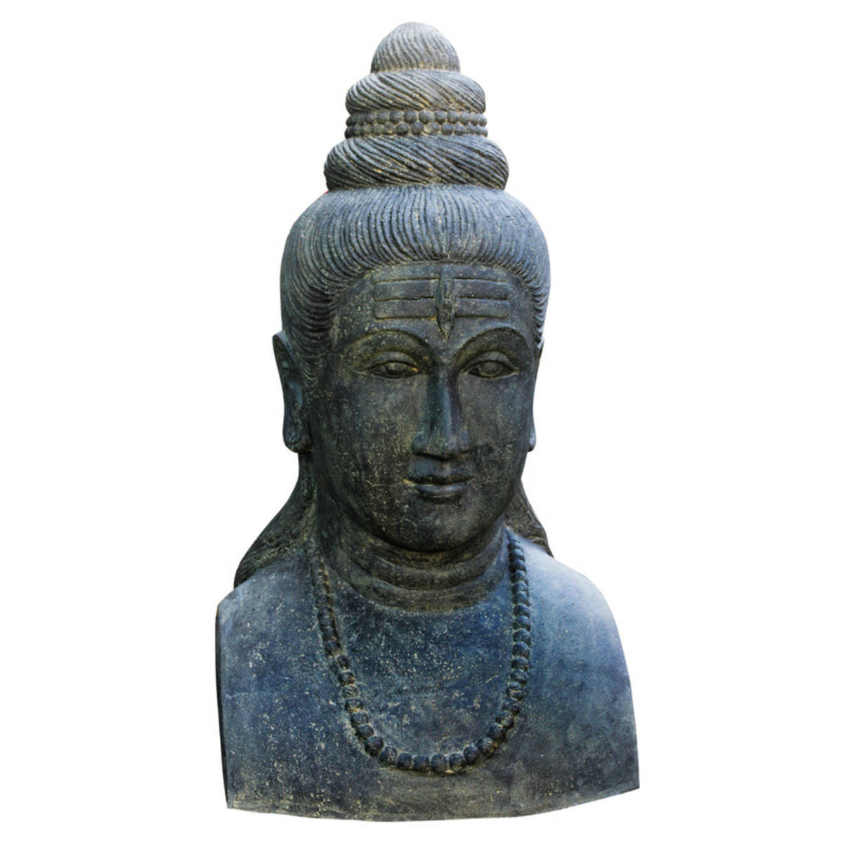 Buste de Shiva, en pierre, hauteur 115 cm 