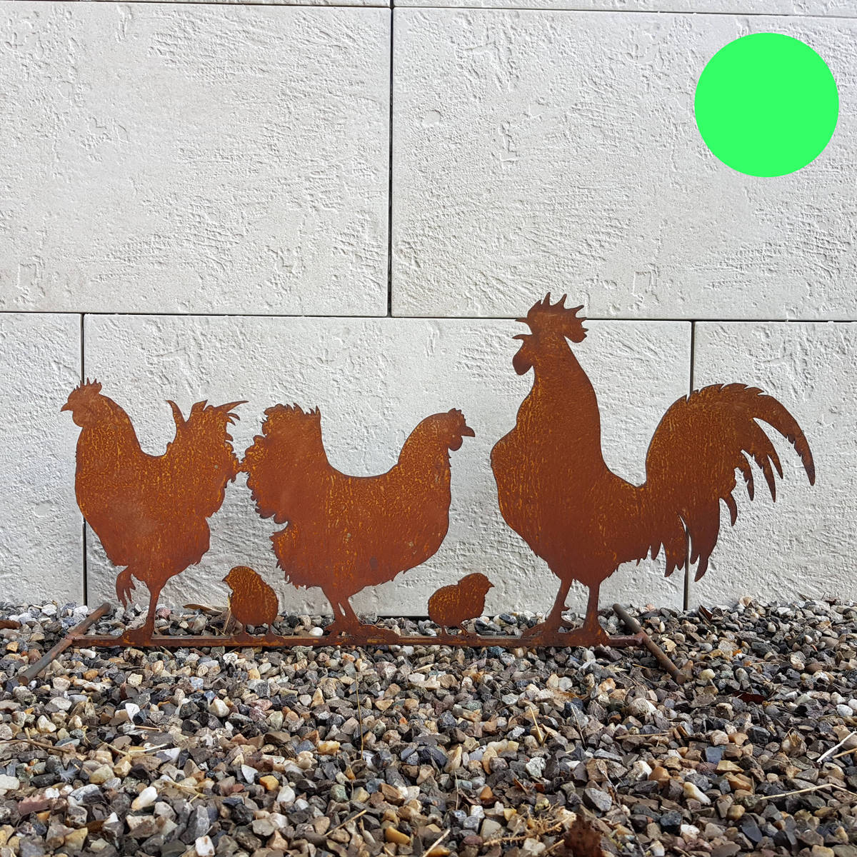 Hühner, Küken & Hahn zum Stellen, L. 65cm