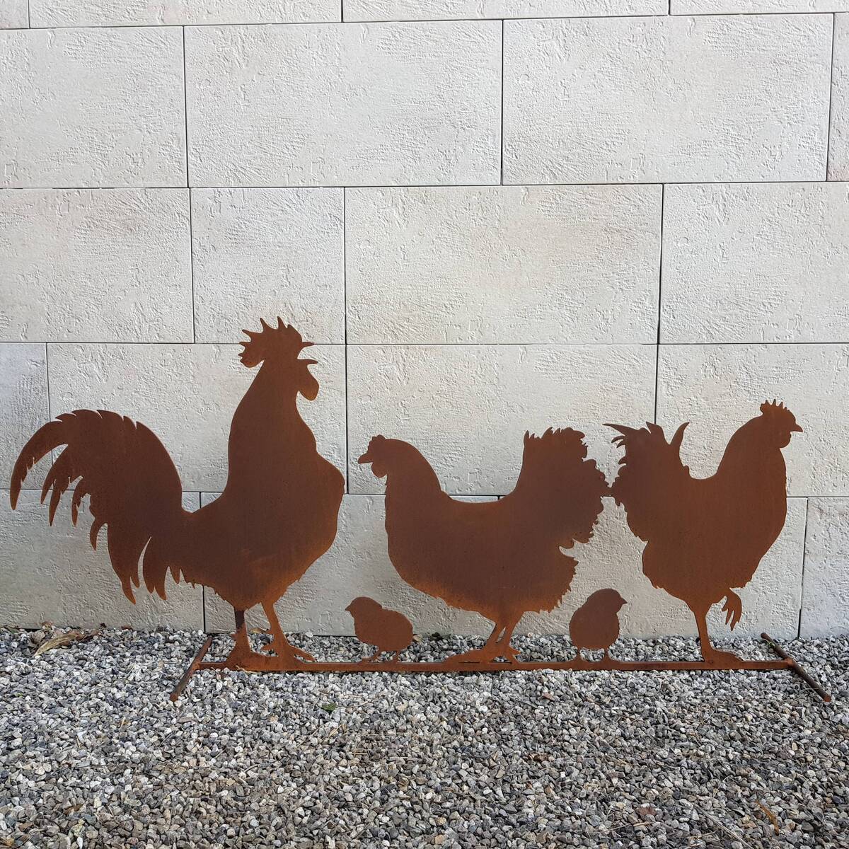 Hühner, Küken & Hahn zum Stellen, L. 144cm