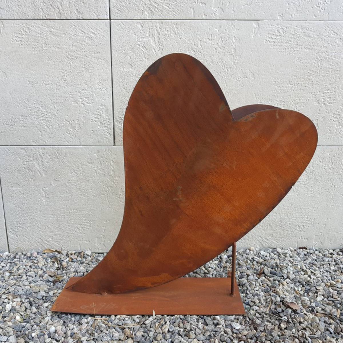 Coeur en fer rouillé, à poser, H. 50 cm 