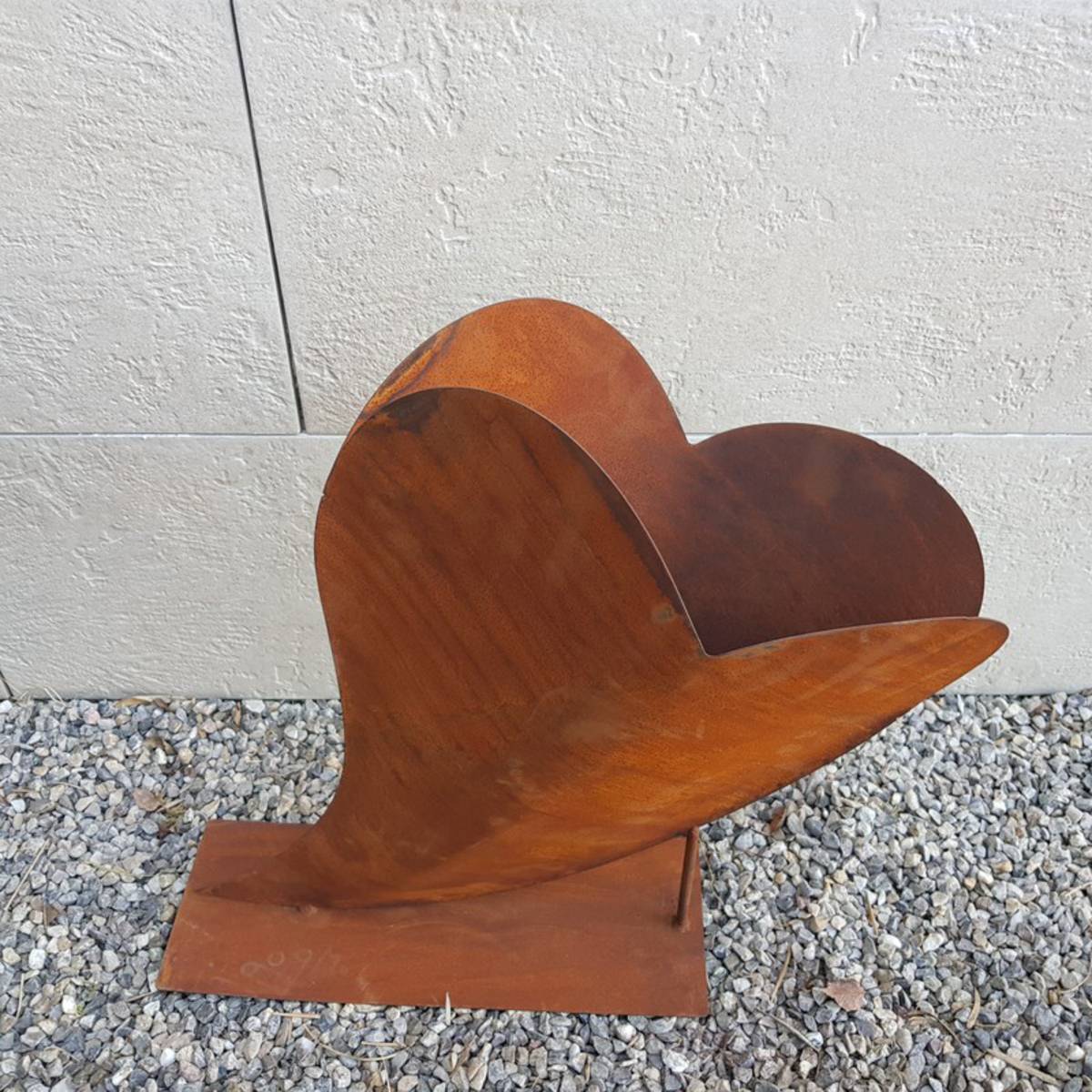 Coeur en fer rouillé, à poser, H. 50 cm 