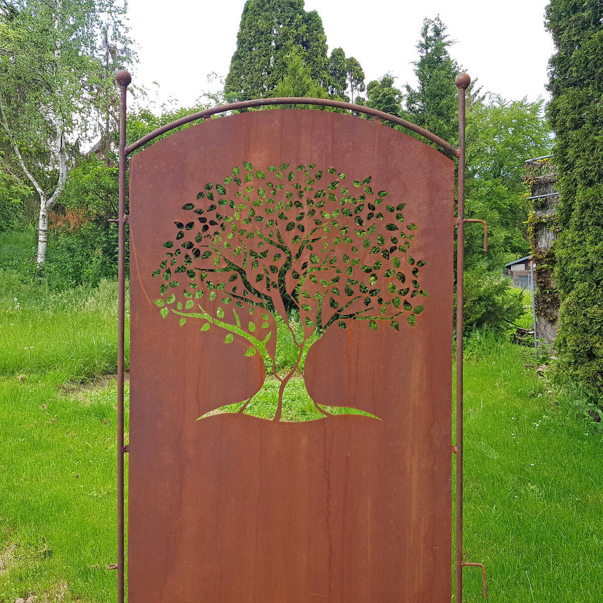 Paravent Baum aus Rosteisen 190cm x 72cm
