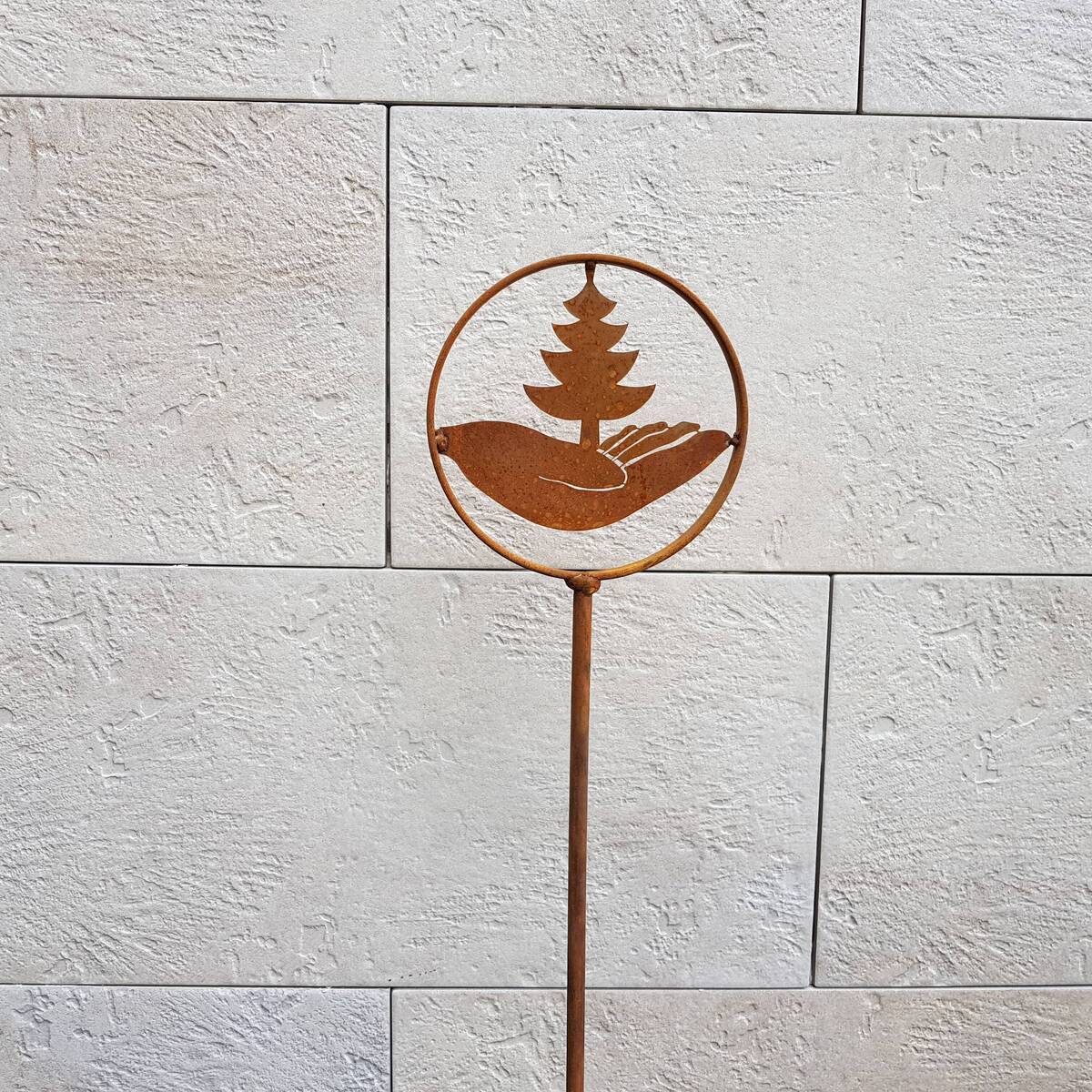 Deko Stecker ''Tanne'' aus Rosteisen, Höhe 150cm  