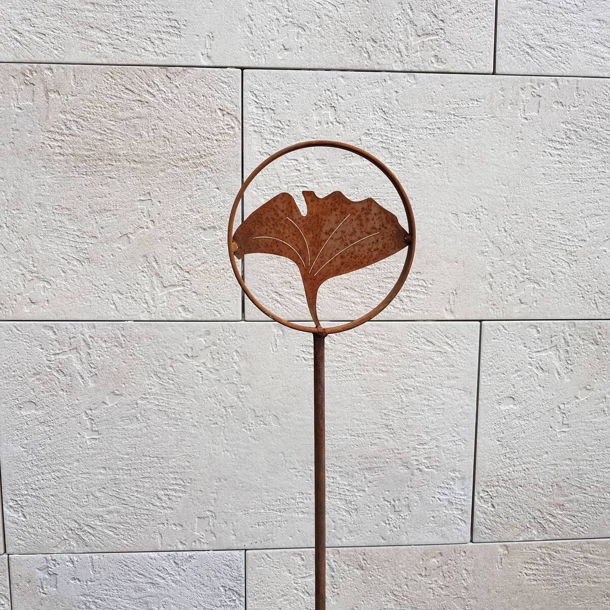 Deko Stecker ''Gingko'' aus Rosteisen, Höhe 150cm  