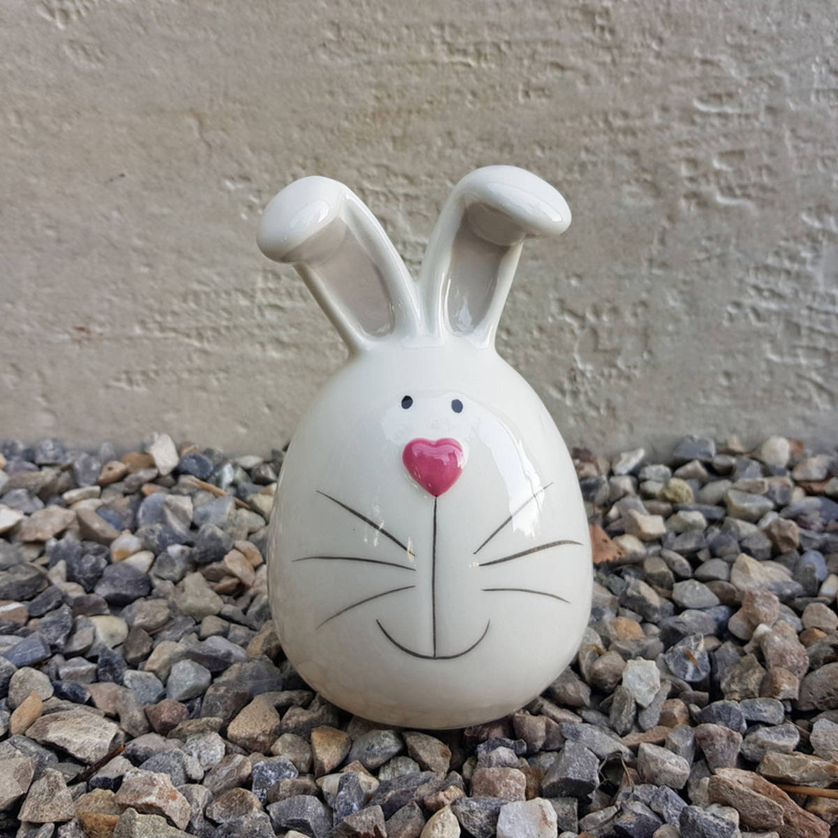Hase aus Keramik, weiss, Höhe 13cm