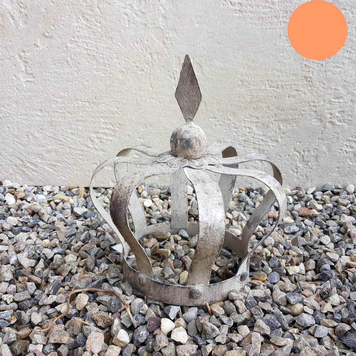 Couronne en métal vieilli, 21 cm 