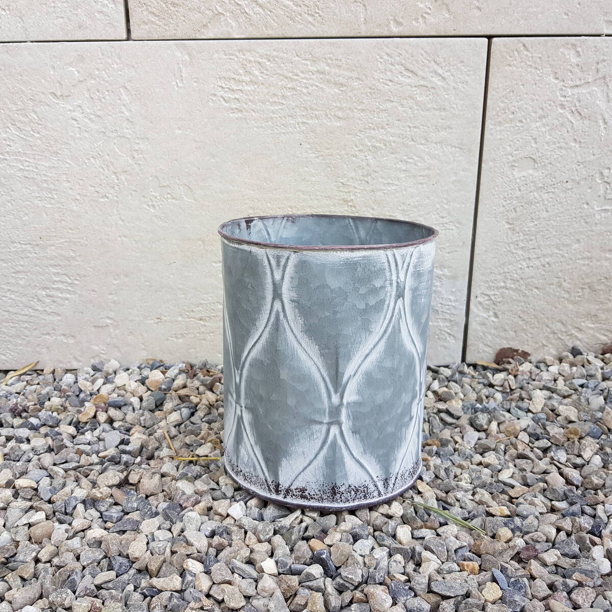 cache pot en métal, rond, Ø 15 cm 