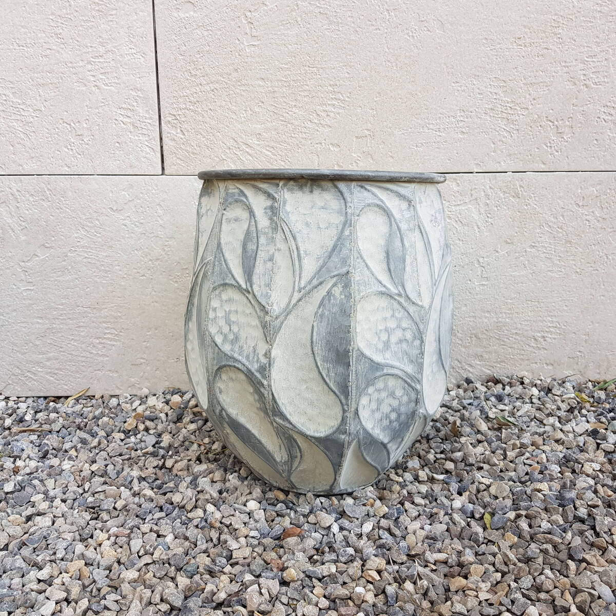 Superbe cache pot en métal, Ø 24 cm 