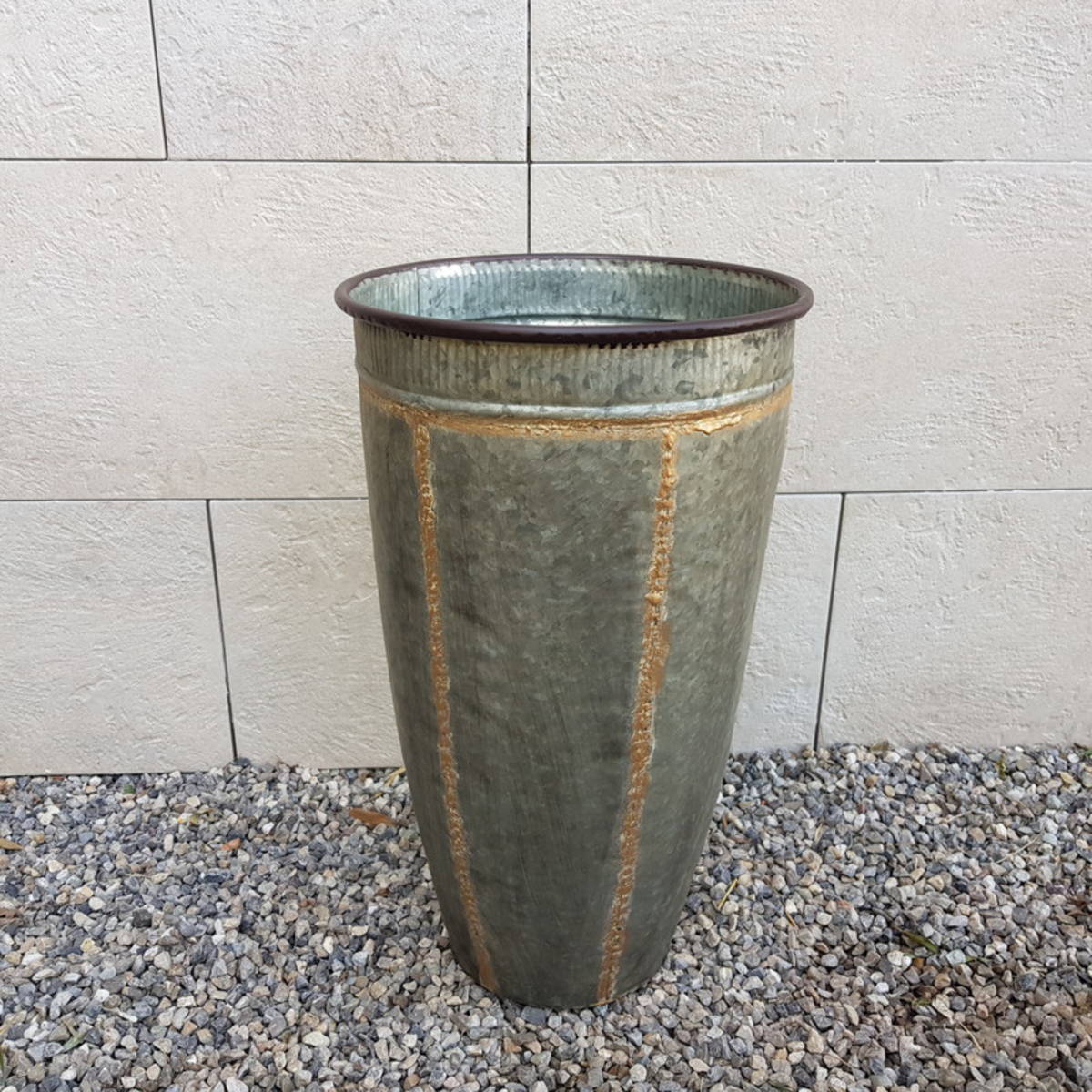 Übertopf aus Metall, rund, Höhe 55cm
