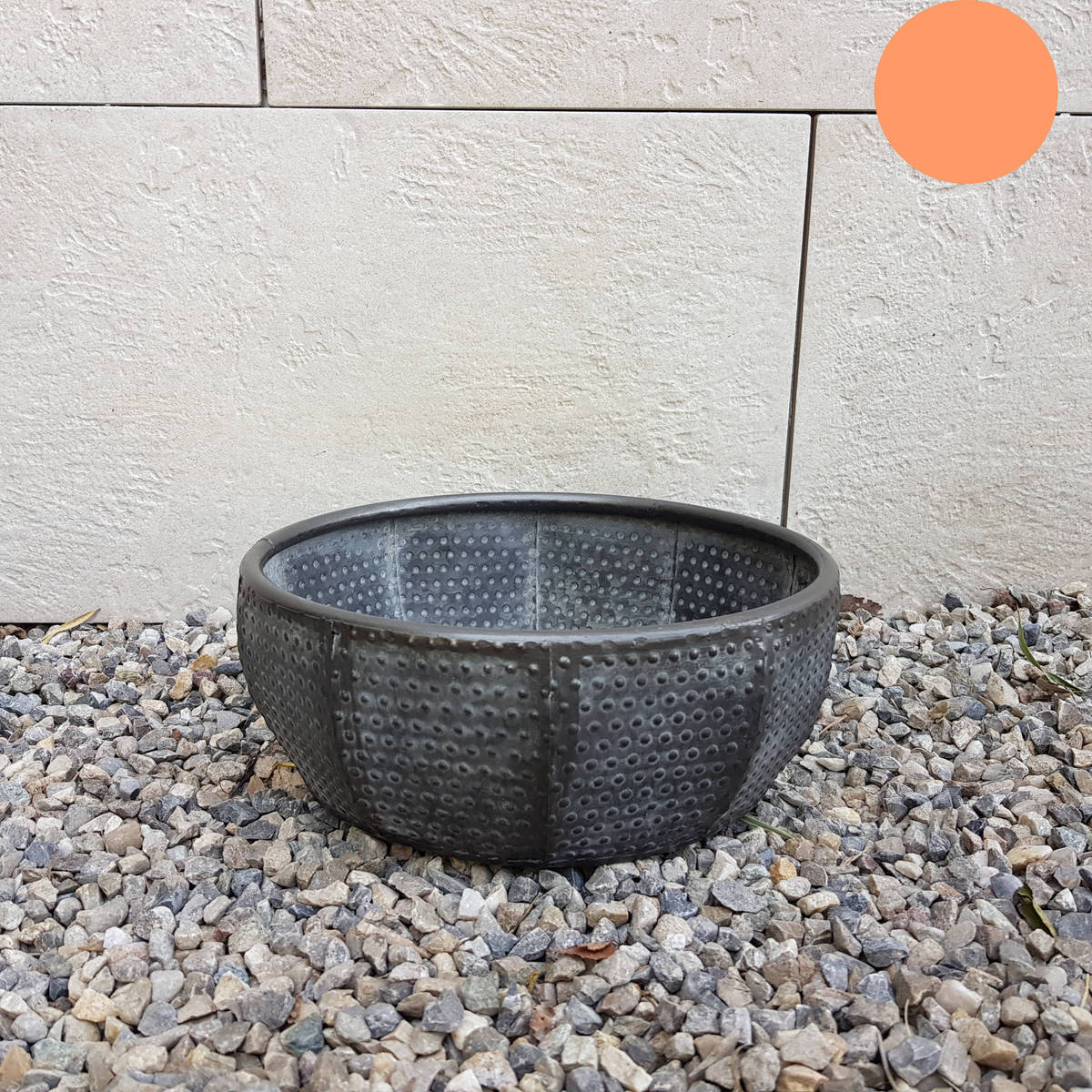 Plat en métal, gris antique, Ø 25cm