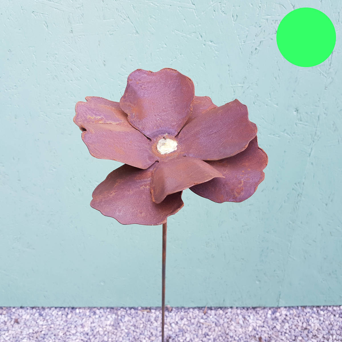 Blume am Stab mit Goldmitte, Höhe 100cm