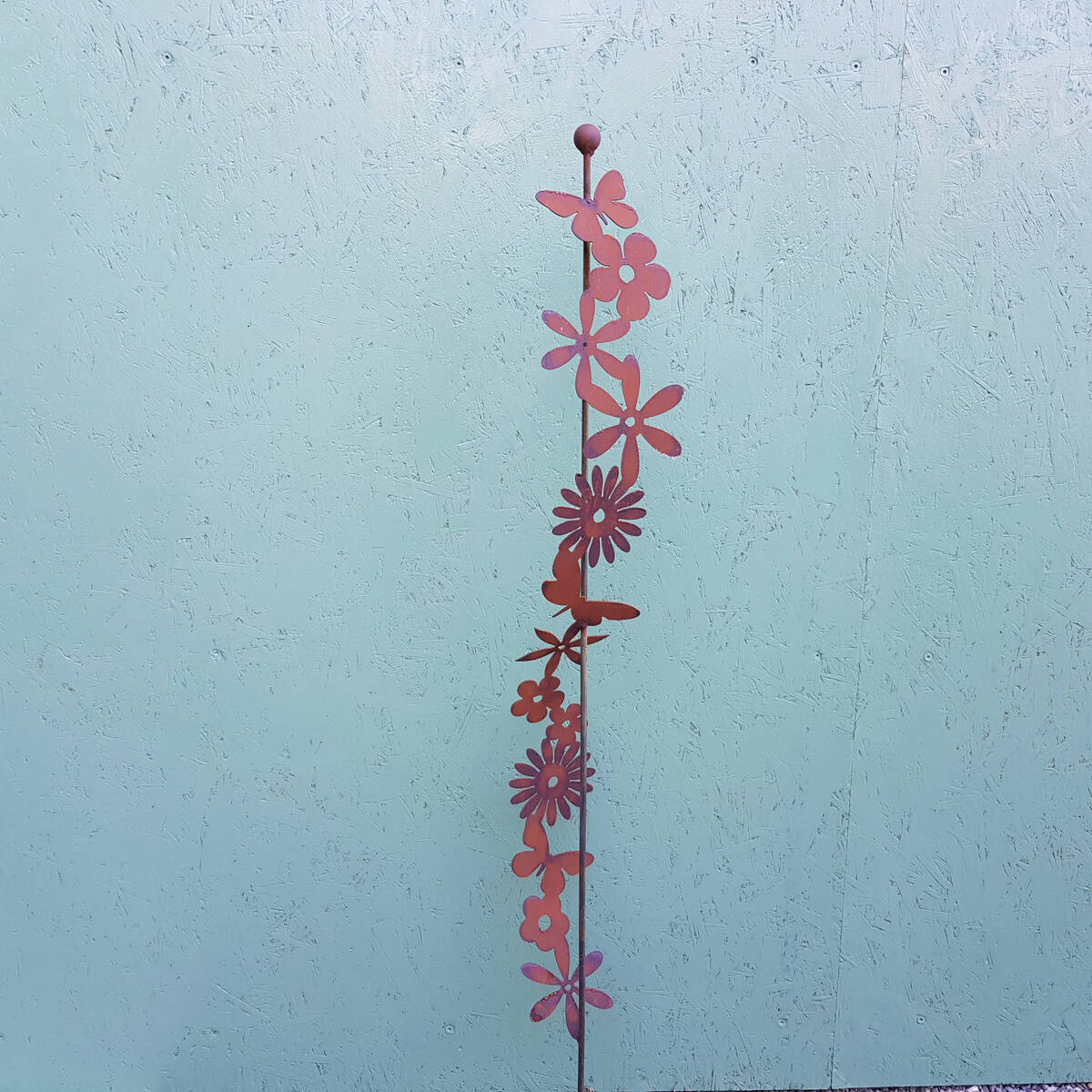 Blumen und Schmetterlinge am Stab, Höhe 150cm