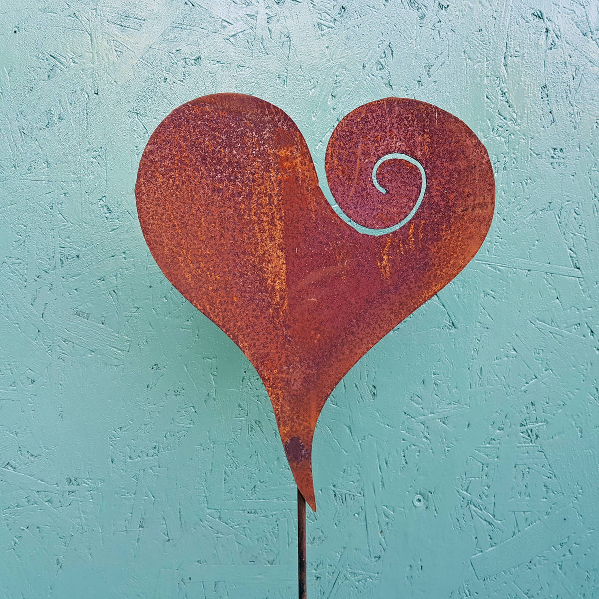 Coeur en métal rouillé, hauteur 115cm